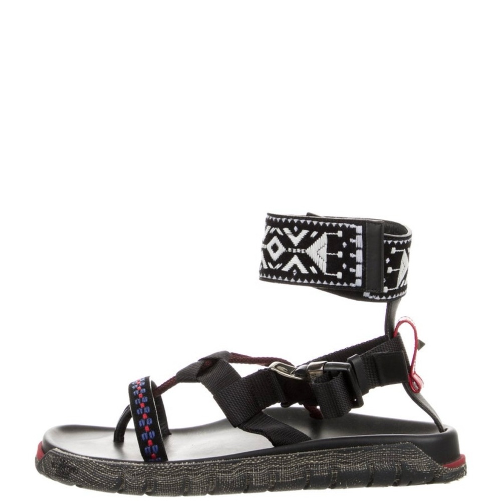 Valentino Black and Red Gladiator Sandals